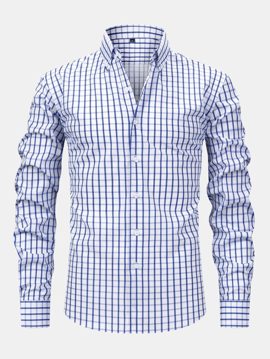 Long Sleeve Checkered Shirt with Buttons