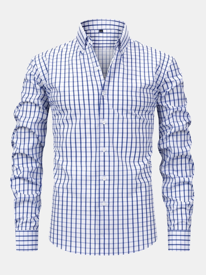 Long Sleeve Checkered Shirt with Buttons