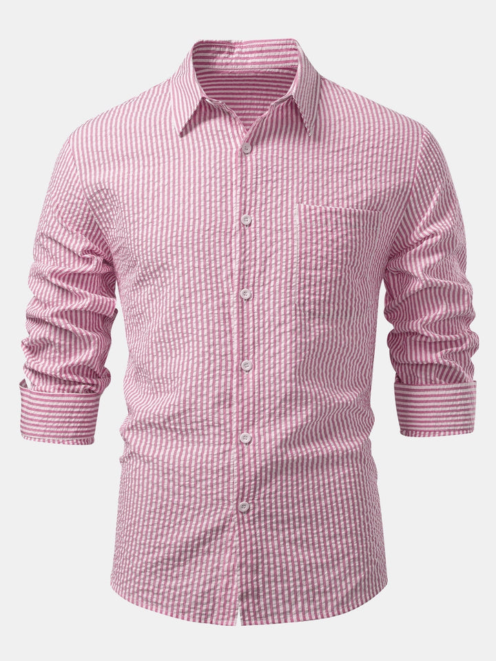 Button-Up Striped Seersucker Shirt