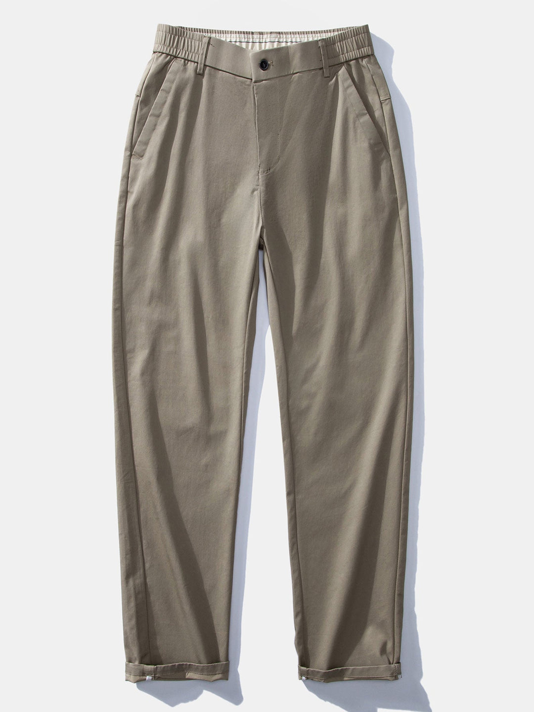 Straight Leg Pants with Elastic Waist