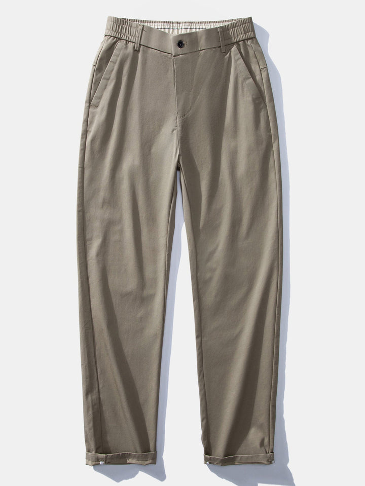 Straight Leg Pants with Elastic Waist