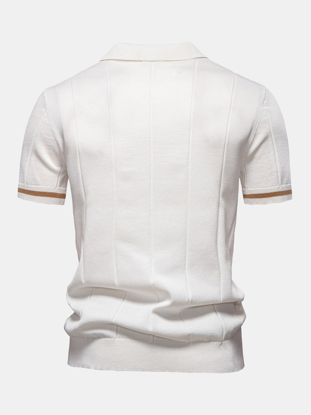 Knitted Polo with Zipper and Contrast Trim