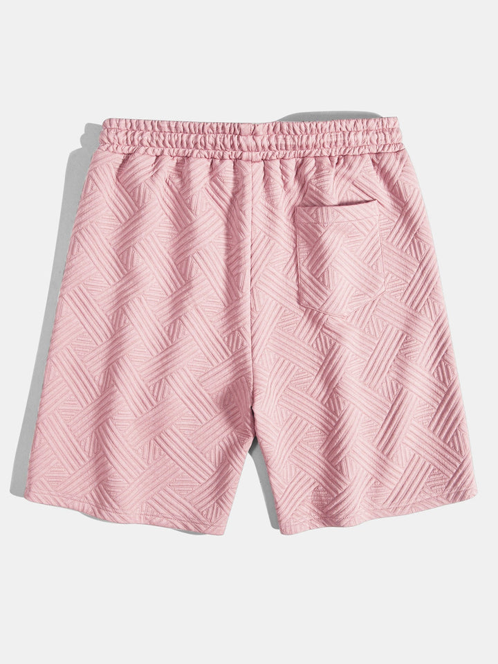Striped Jacquard Button-Up Shirt & Drawstring Shorts