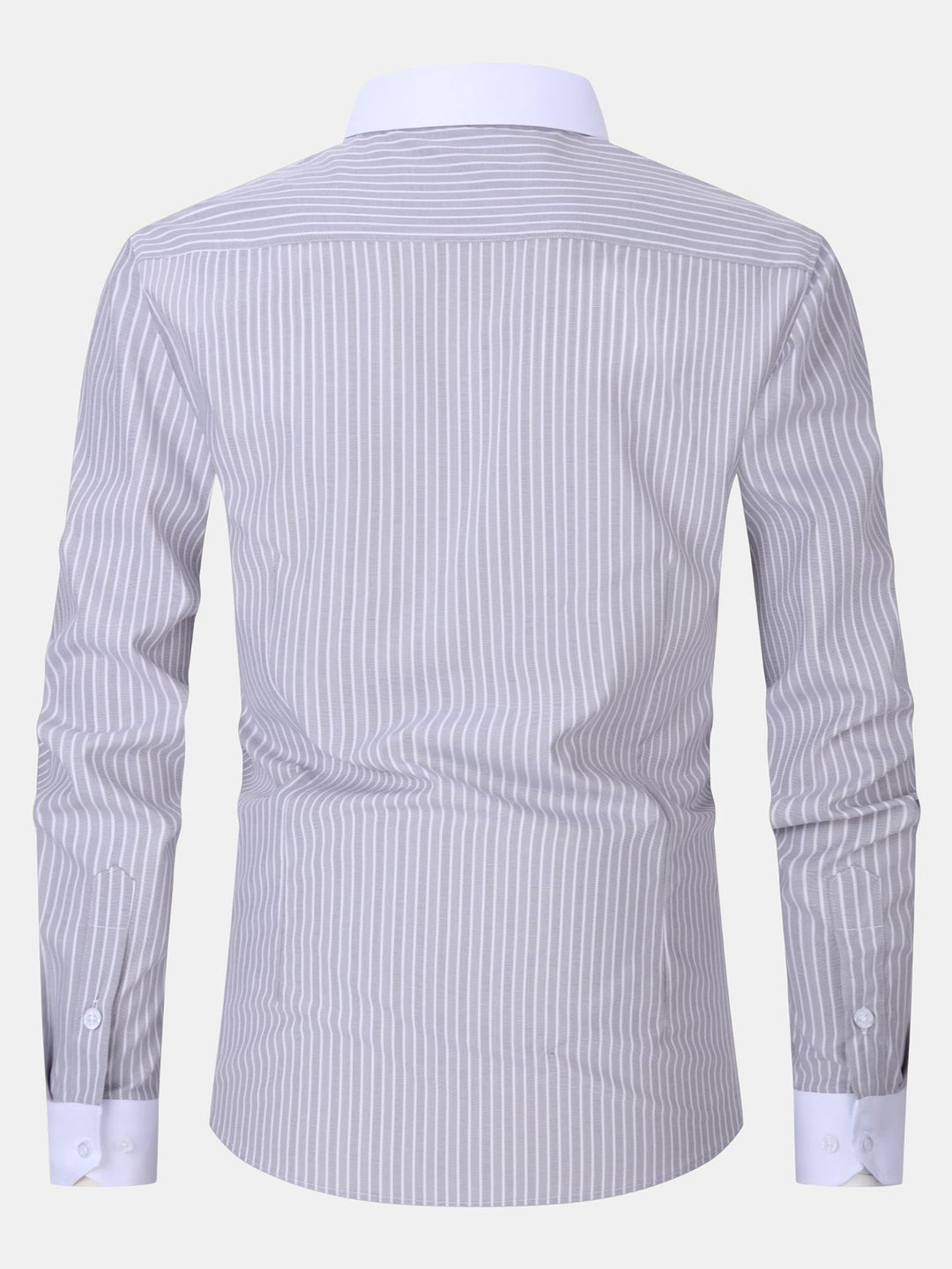 Contrasting Collar Shirt with Stripes