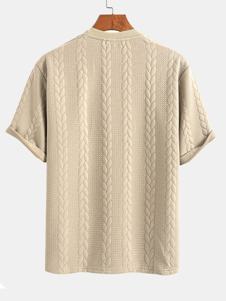 Relaxed Fit Jacquard Half-Sleeve T-Shirt