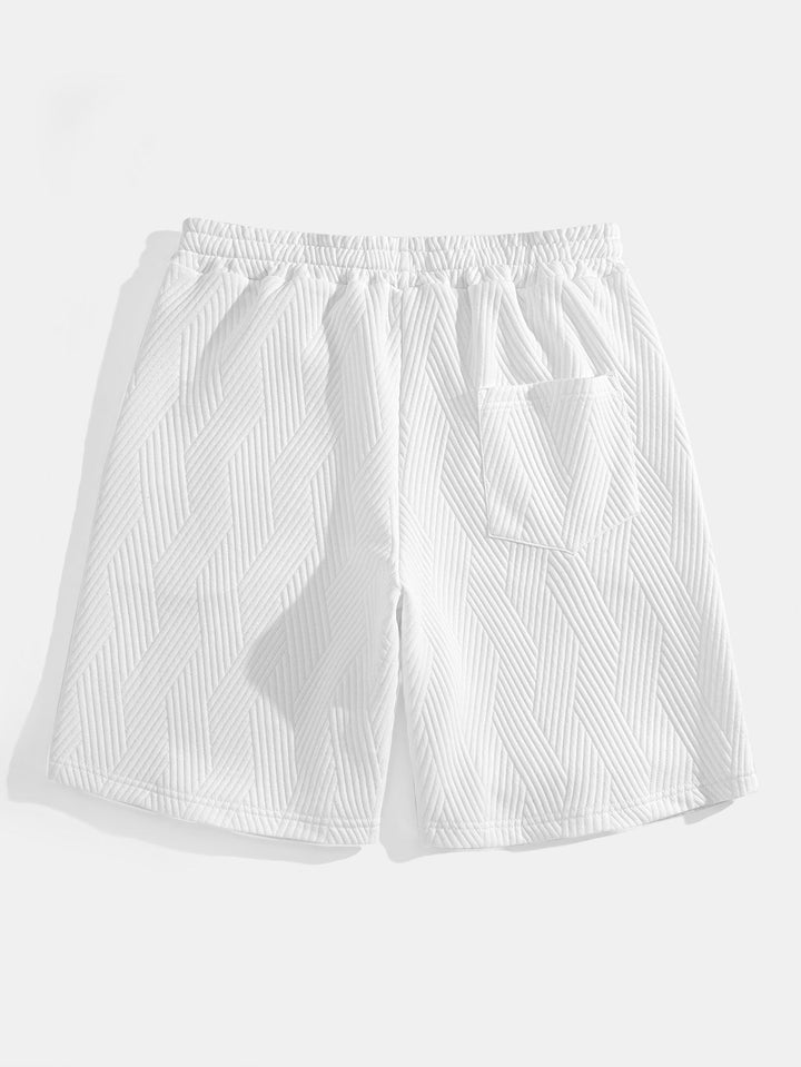 Sleeveless Hooded Sweatshirt in Striped Jacquard <tc>T-Shirt</tc> &amp; Shorts