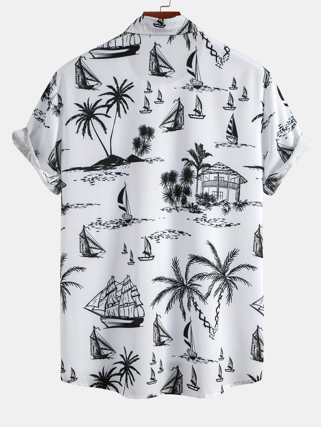 Island Sailing Print Button Up Shirts & Swim Shorts