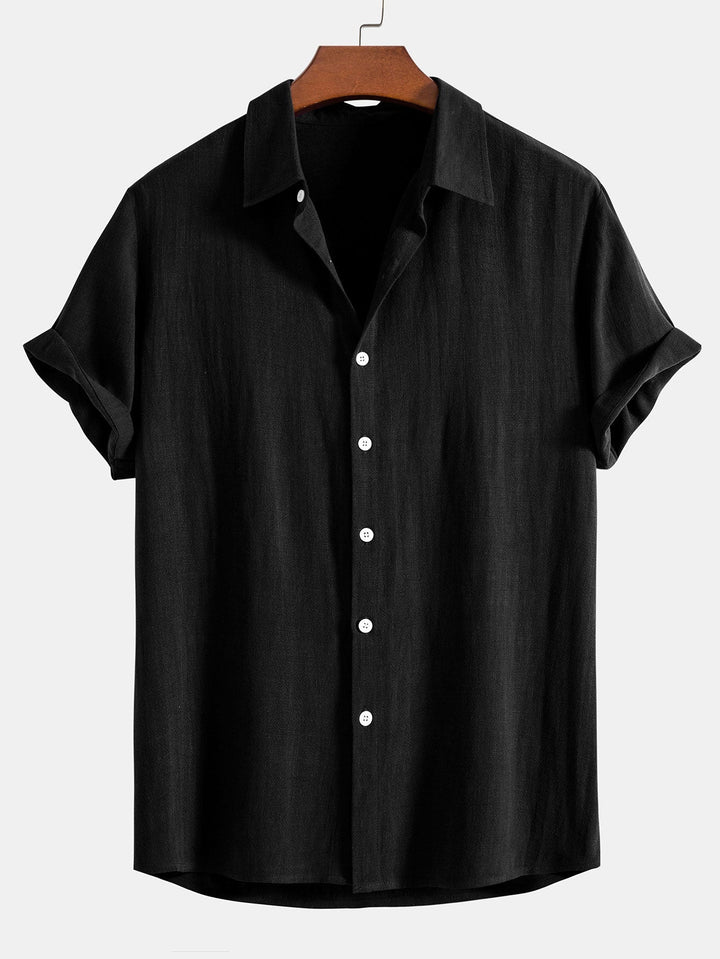 Button-Up Shirt in Linen and Rayon Blend