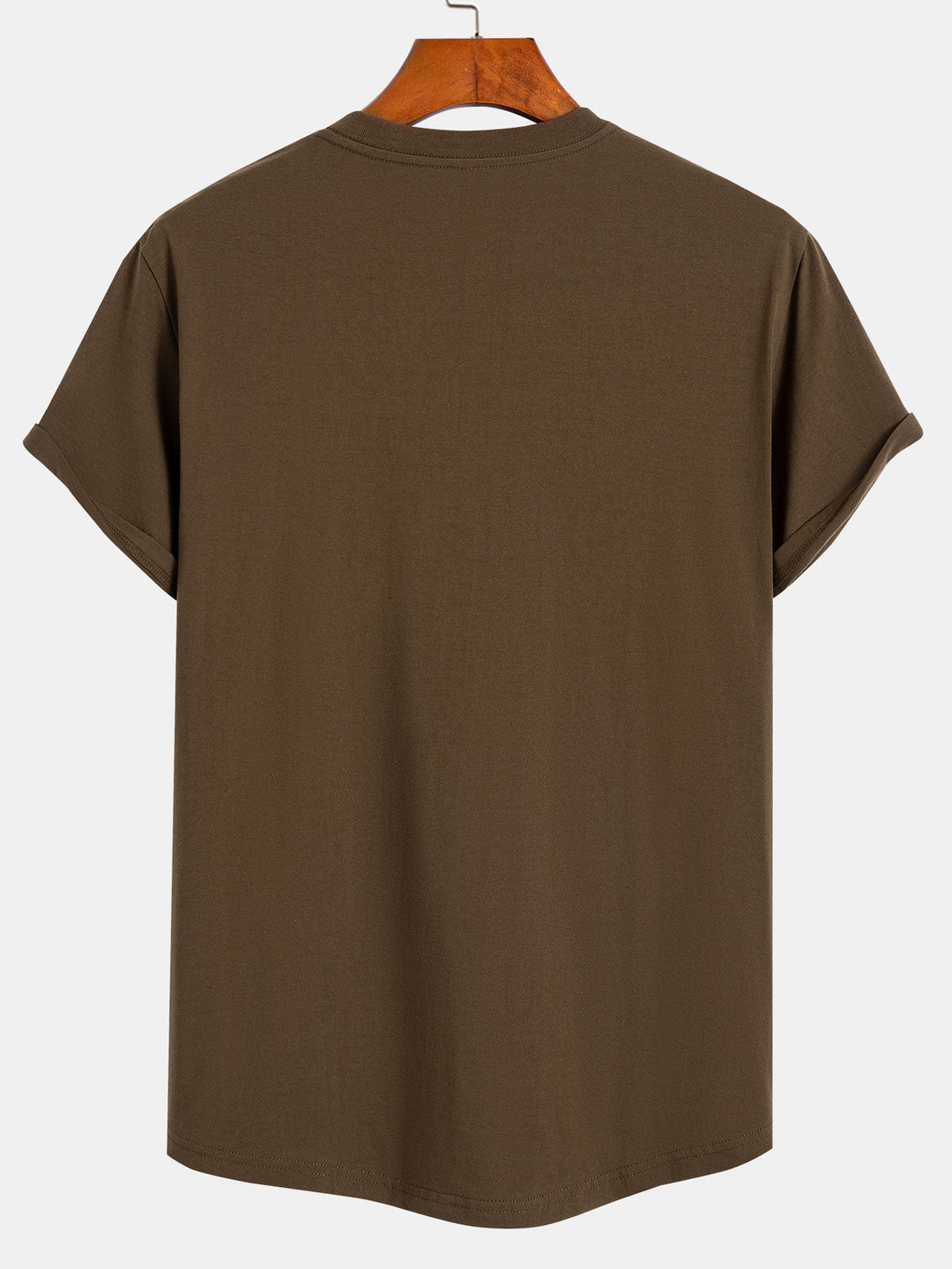 Basic Cotton T-shirt with Curved Hem