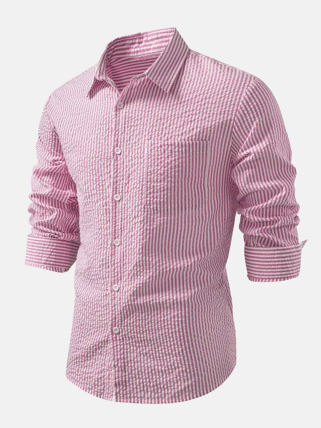 Button-Up Striped Seersucker Shirt