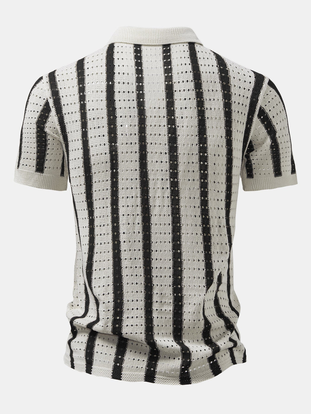 Striped Eyelet Knit Shirt
