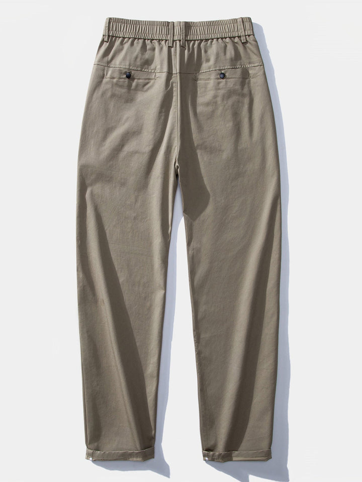 Straight Leg Pants with Elastic Waist