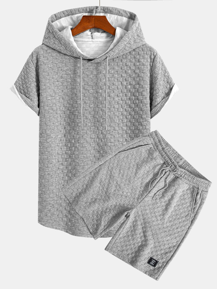 Hooded Sweatshirt with Checkerboard Hem <tc>T-Shirt</tc> &amp; Checkerboard <tc>Sh</tc>orts