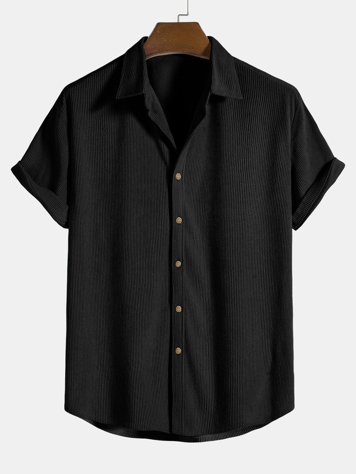Corduroy Button Short Sleeve Shirt