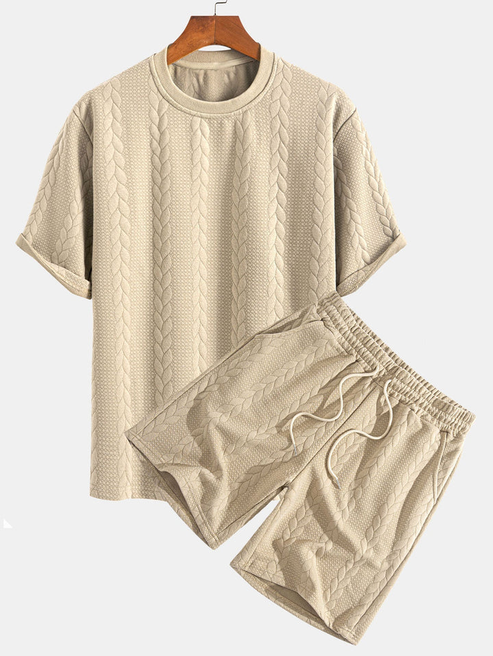 Relaxed Fit Jacquard Half-Sleeve T-Shirt