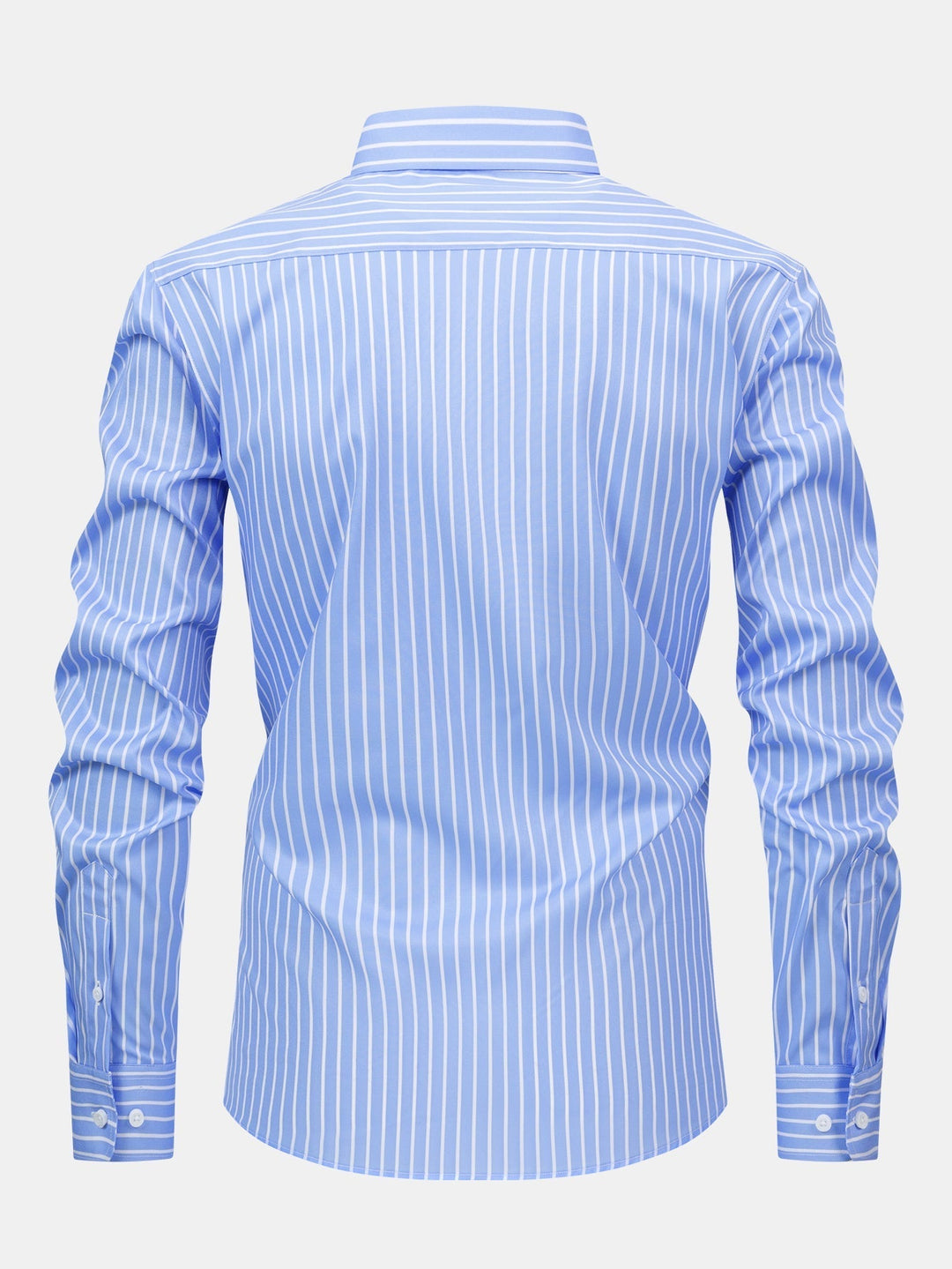 Long Sleeve Striped Shirt with Buttons & Straight Leg Elastic Waist Pants