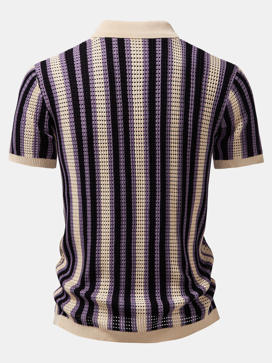 Striped Eyelet Crochet Shirt
