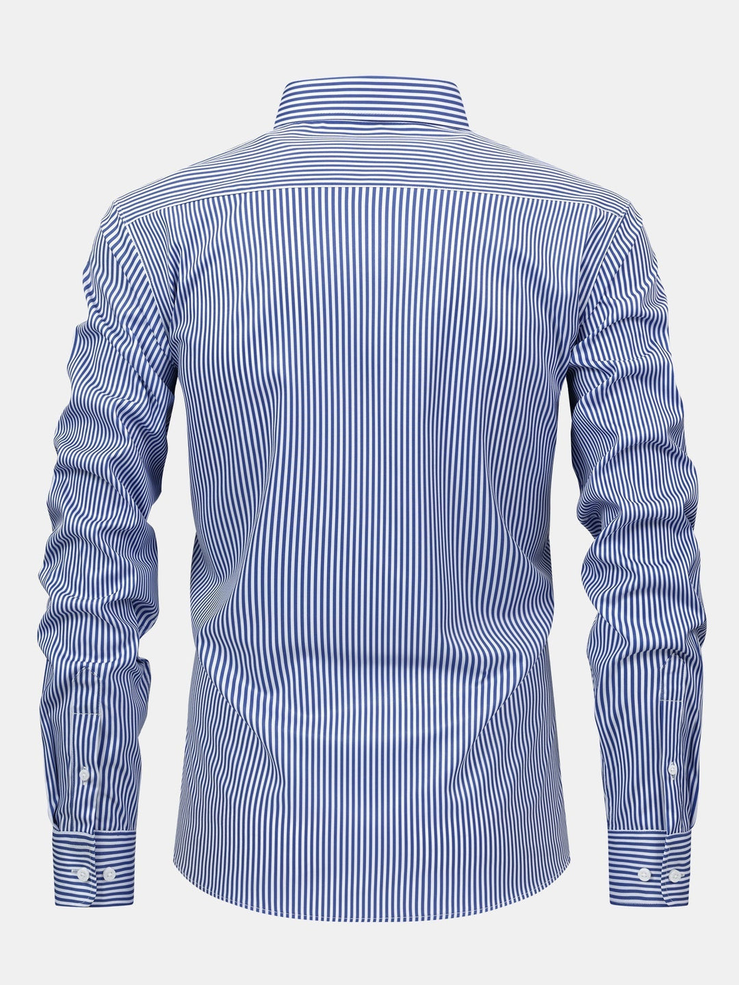 Long Sleeve Striped Shirt with Buttons & Elastic Waist Straight Pants