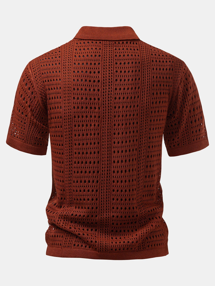 V-Neck Polo Shirt with Hook