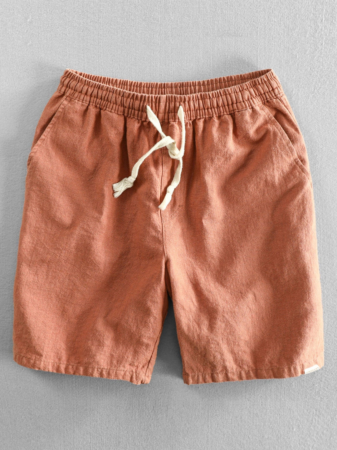 Cotton-Linen Blend Drawstring Shorts