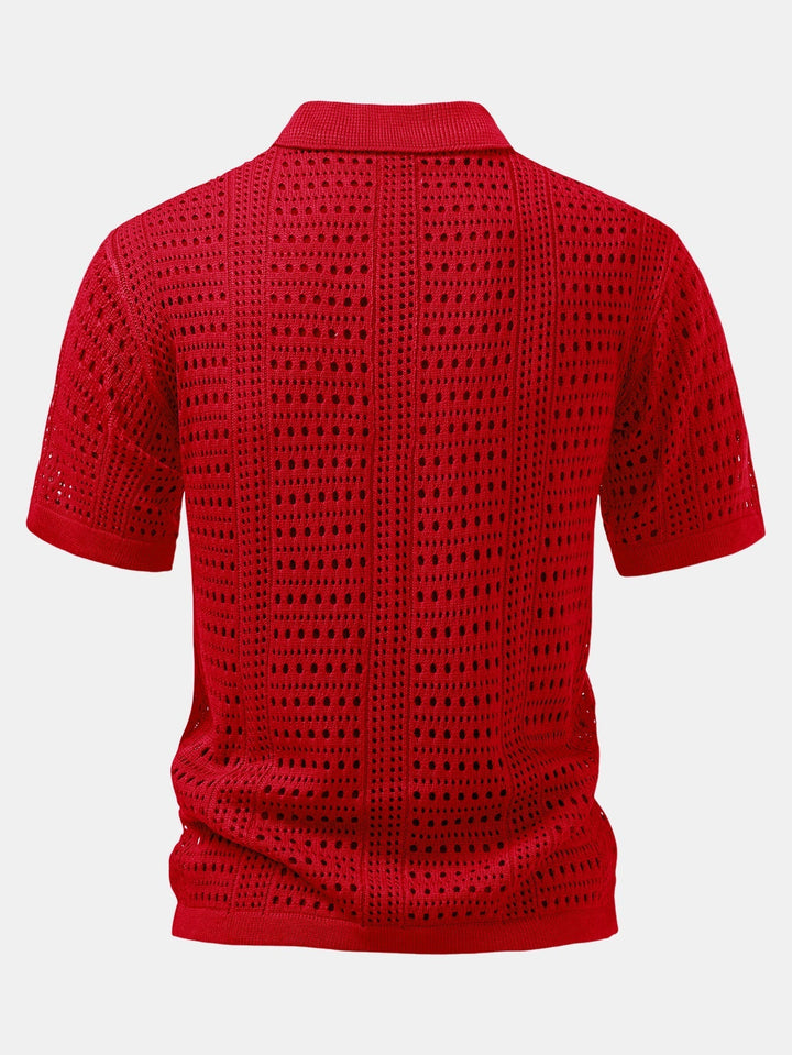 V-Neck Polo Shirt with Hook