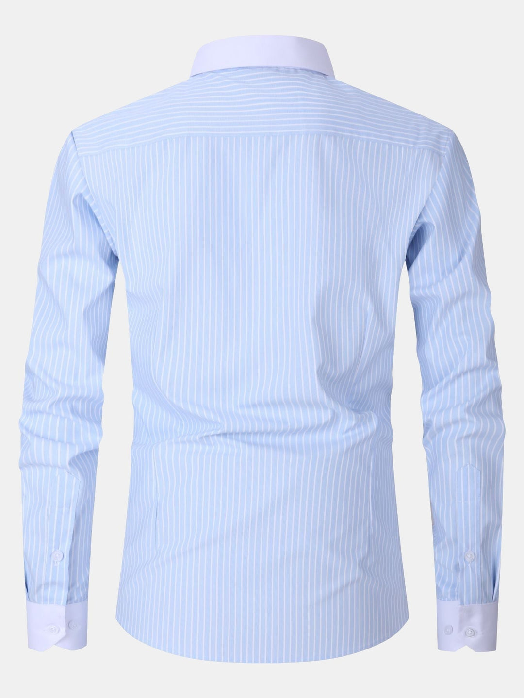 Contrasting Collar Shirt with Stripes