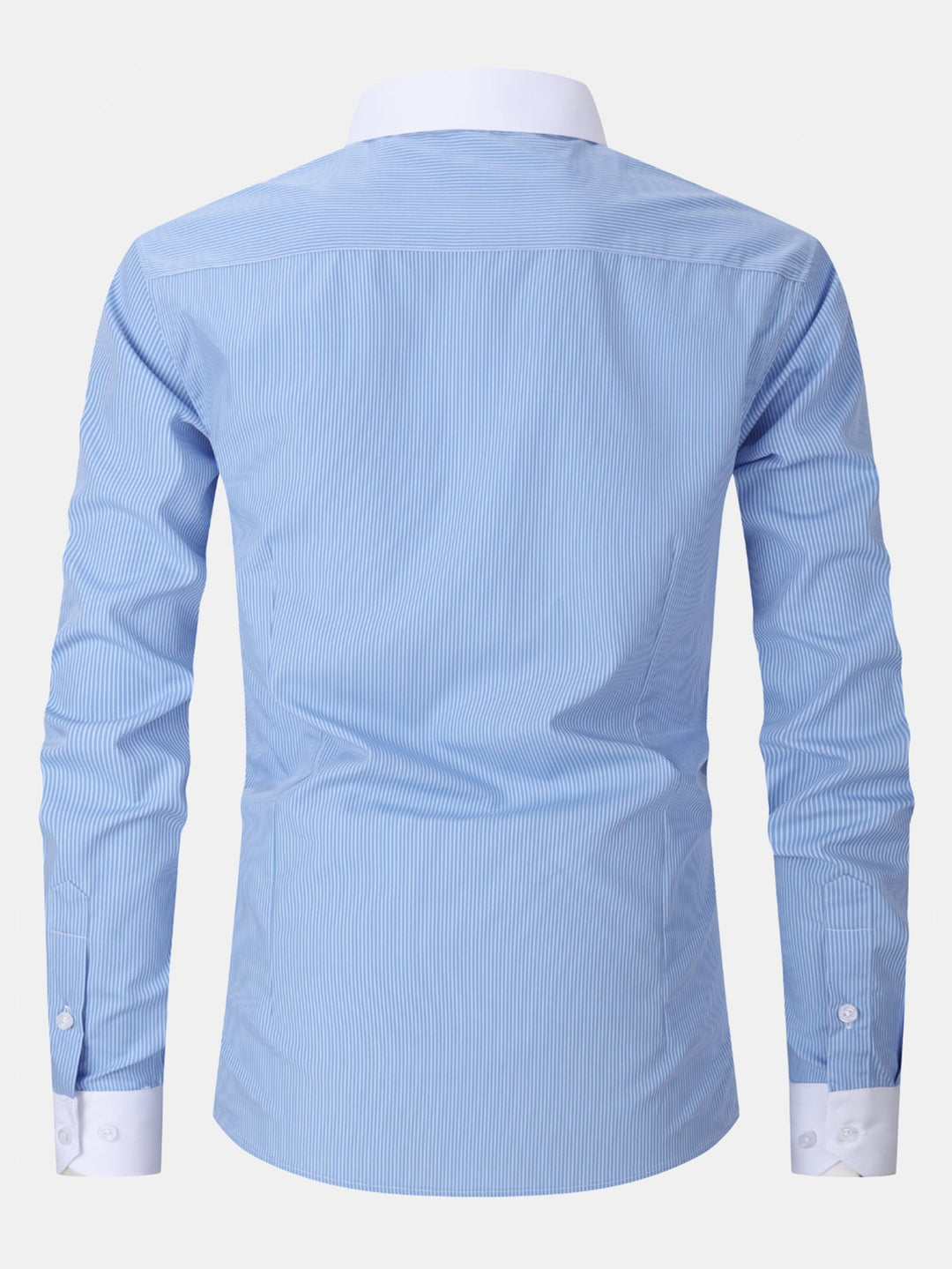 Striped Contrast Collar Dress Shirt