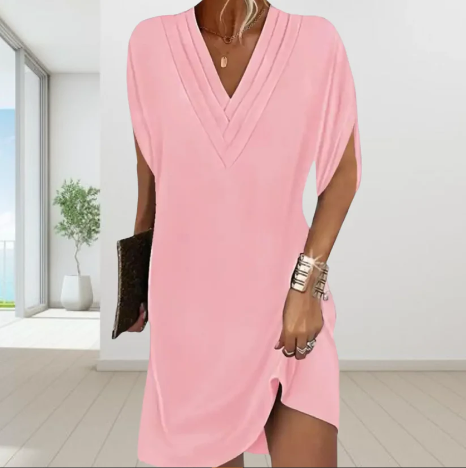 Jeanne™ | Elegant V-Neck Dress