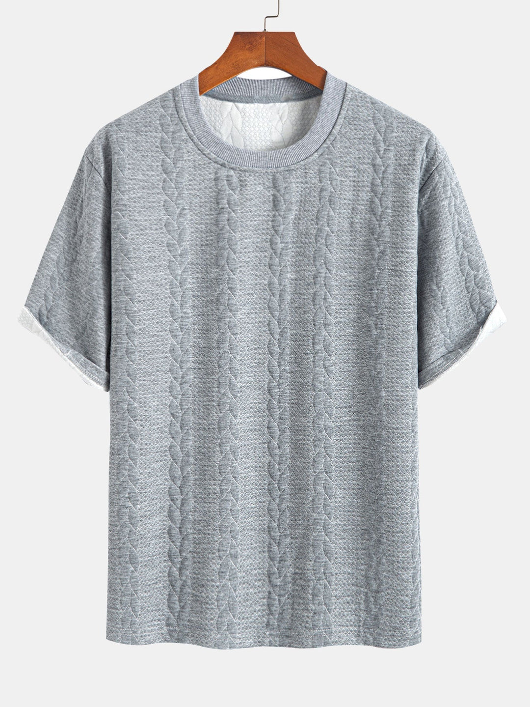 Relaxed Fit Jacquard Half-Sleeve T-Shirt