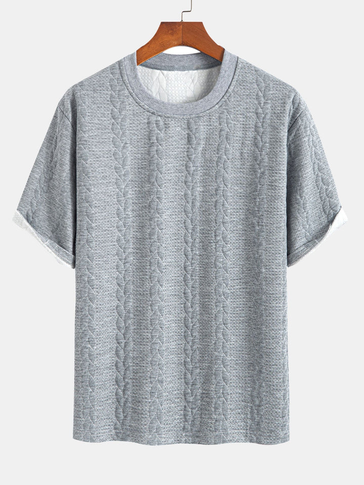 Relaxed Fit Jacquard Half-Sleeve T-Shirt