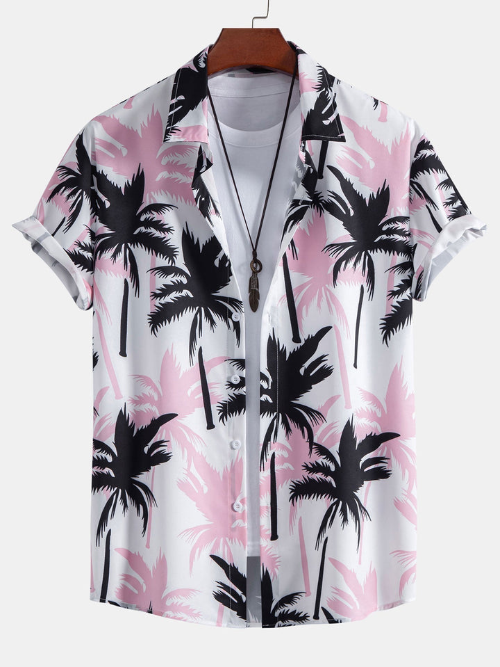 Palm Tree Printed Butt Up Shirts and Swim Shorts