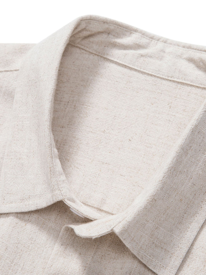 Button-Up Shirt in Linen and Rayon Blend
