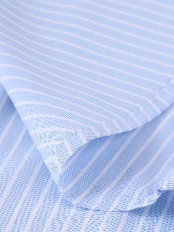 Contrasting Collar Shirt with Stripes