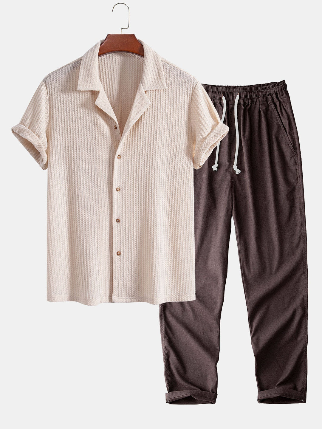 Short-Sleeve Cuban Shirt and Straight-Leg Linen Pants