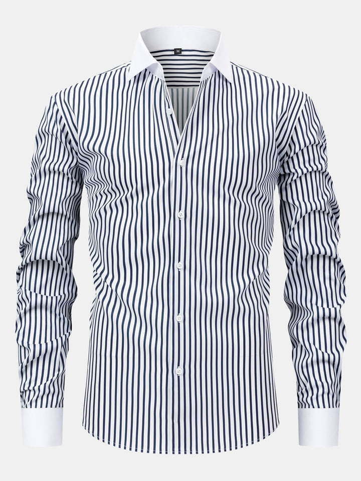 Wrinkle-Free Striped Winchester Shirt & Slim Fit Tapered Pants