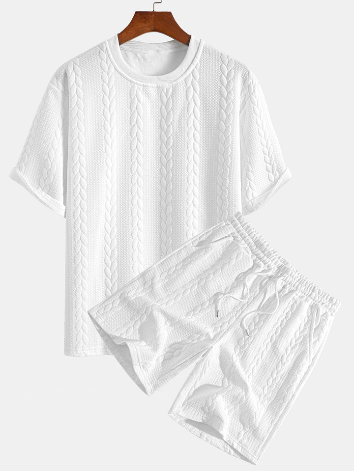 Relaxed Fit Jacquard Half-Sleeve T-Shirt