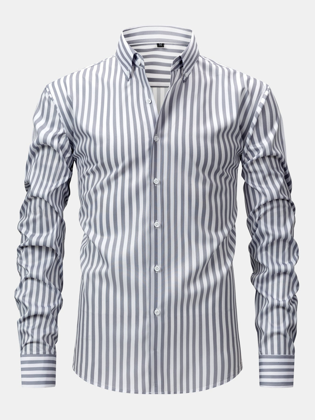 Long Sleeve Striped Shirt with Buttons & Slim Fit Tapered Pants