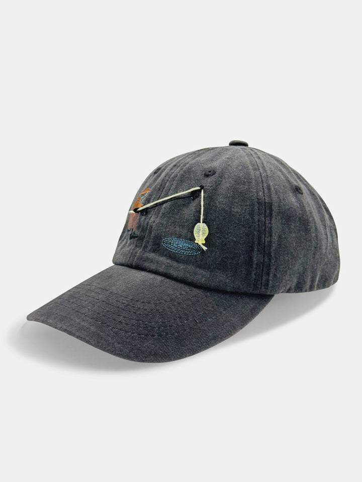 Washed Embroidered Interactive Fishing Baseball Cap