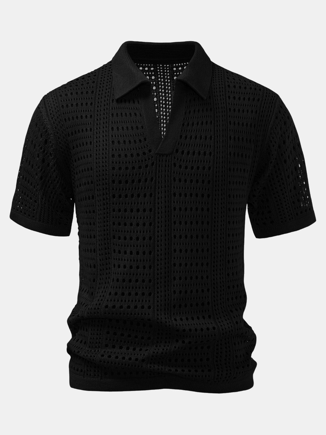 V-Neck Polo Shirt with Hook