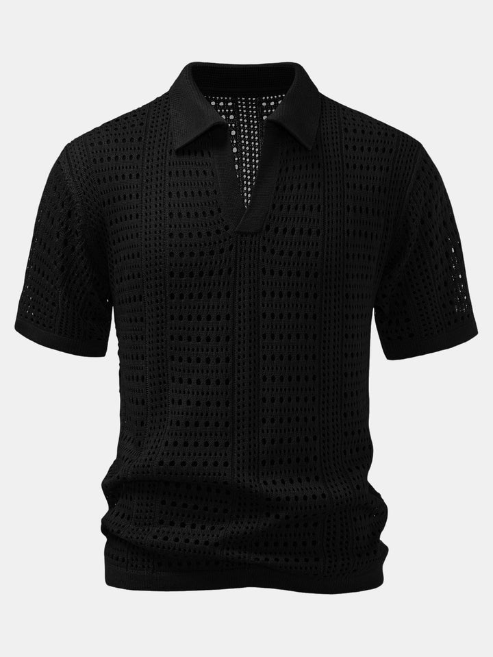 V-Neck Polo Shirt with Hook