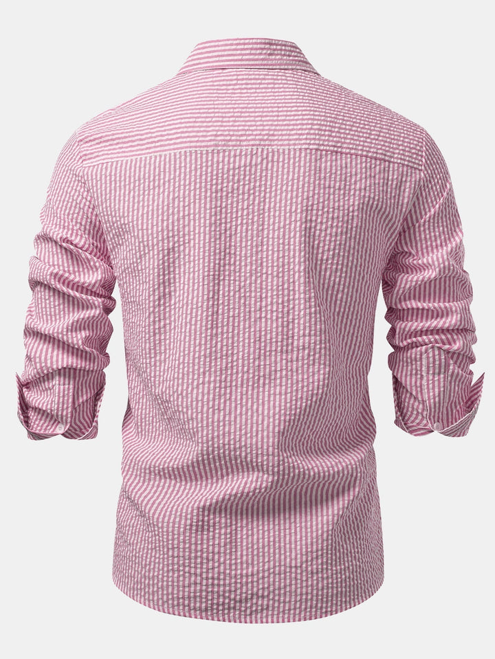 Button-Up Striped Seersucker Shirt