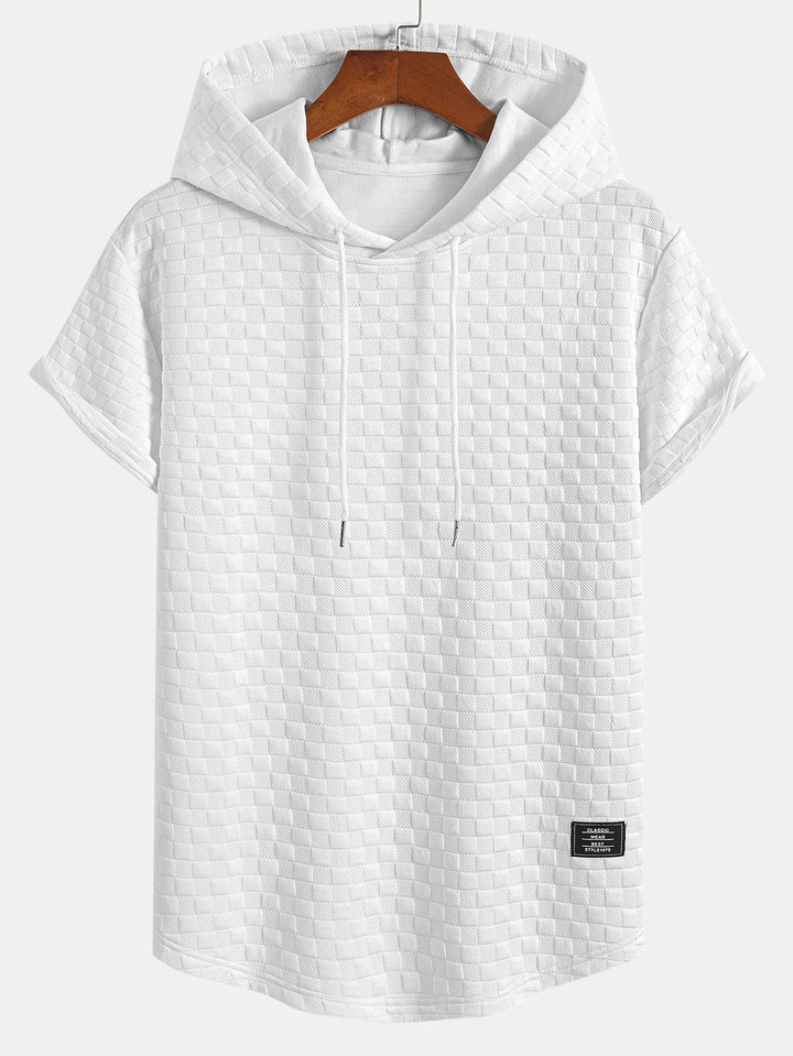 Hooded Sweatshirt with Checkerboard Hem <tc>T-Shirt</tc> &amp; Checkerboard <tc>Sh</tc>orts