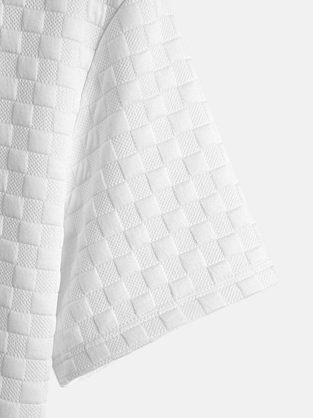 Checkered jacquard t-shirt with curved hem