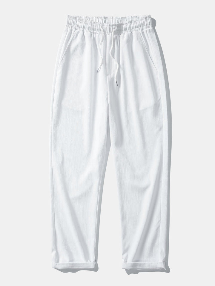 Textured Jacquard Cuban Collar Shirt & Textured Straight Leg Pants