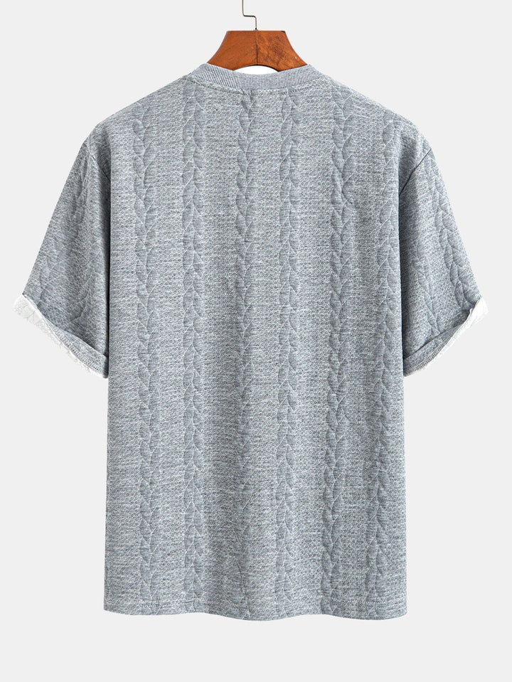 Relaxed Fit Jacquard Half-Sleeve T-Shirt