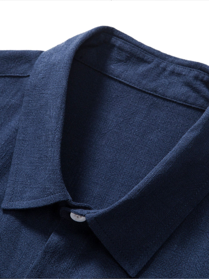 Button-Up Shirt in Linen and Rayon Blend