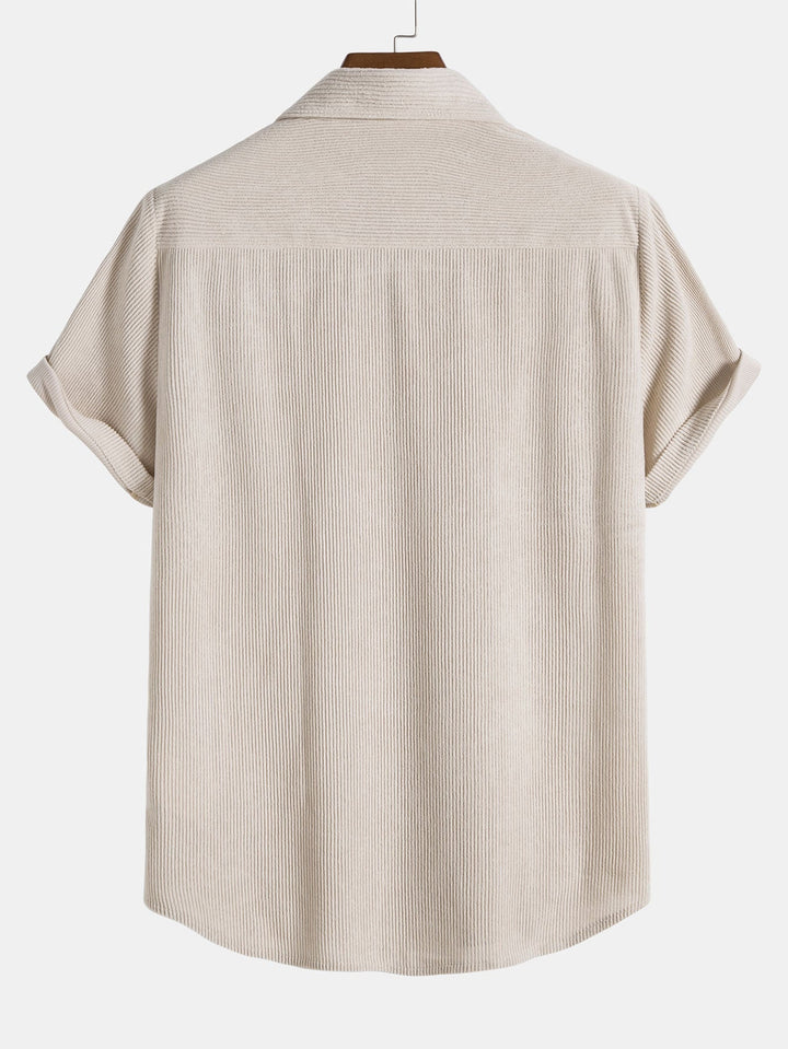 Corduroy Button Short Sleeve Shirt