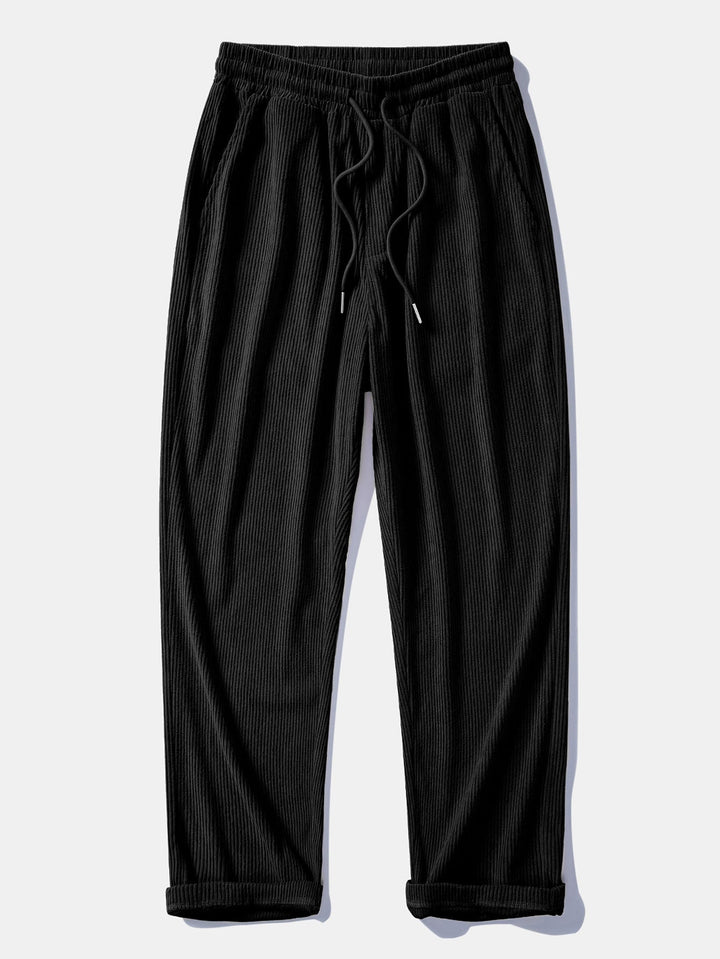 Flannel Patchwork Hoodie in Relaxed Fit & Straight Corduroy Pants