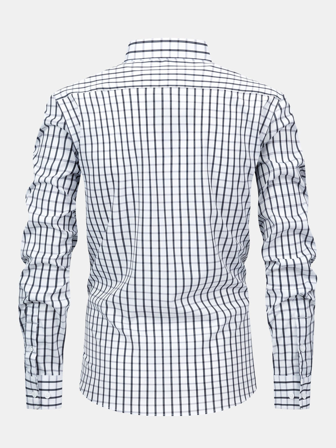 Long Sleeve Checkered Shirt with Buttons & Straight Leg Elastic Waist Pants
