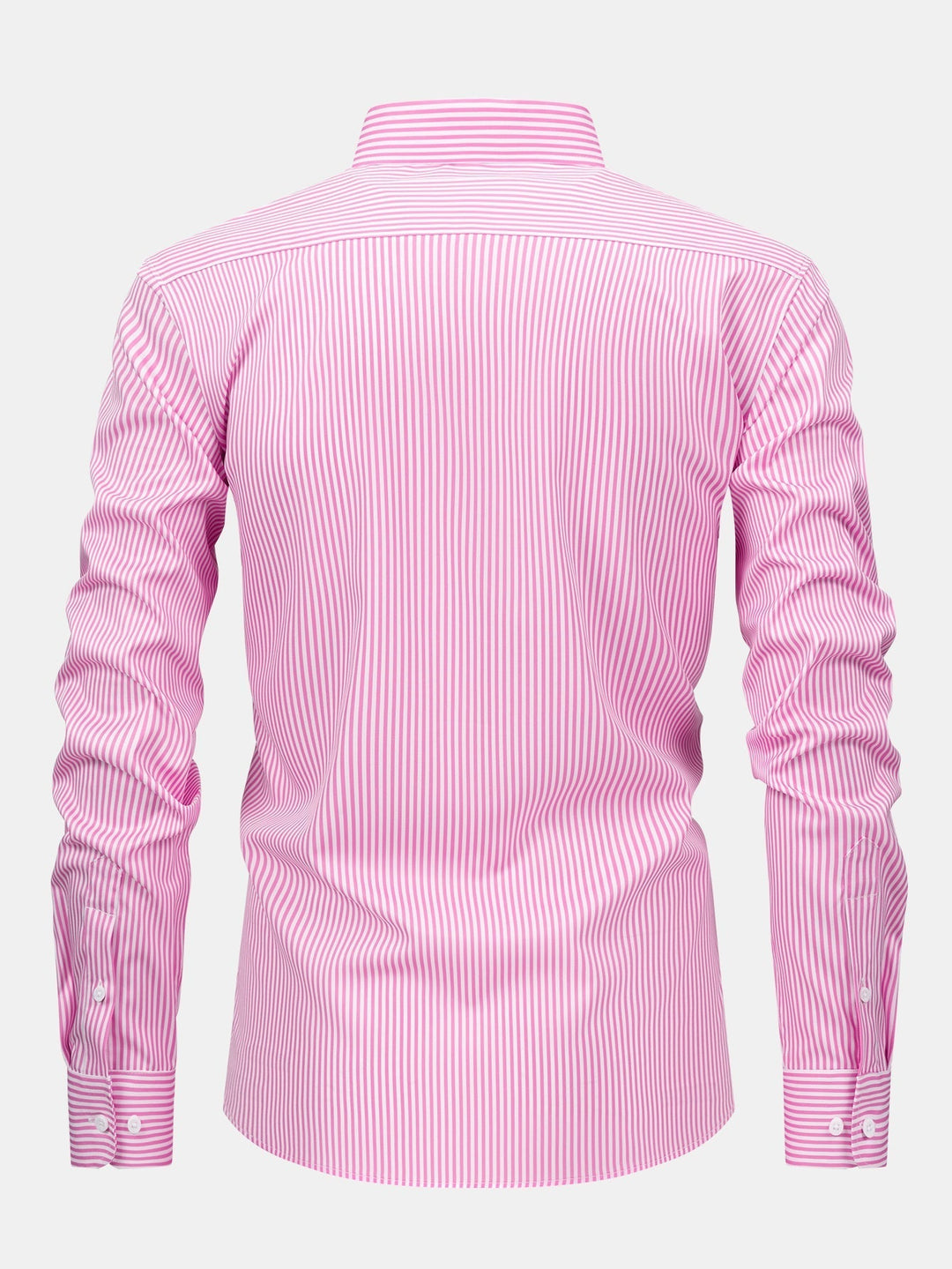 Long Sleeve Striped Shirt with Buttons & Elastic Waist Straight Pants